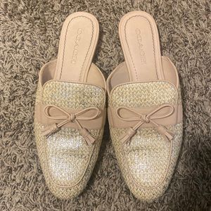 Coach Stassi Raffia Tan Mules
